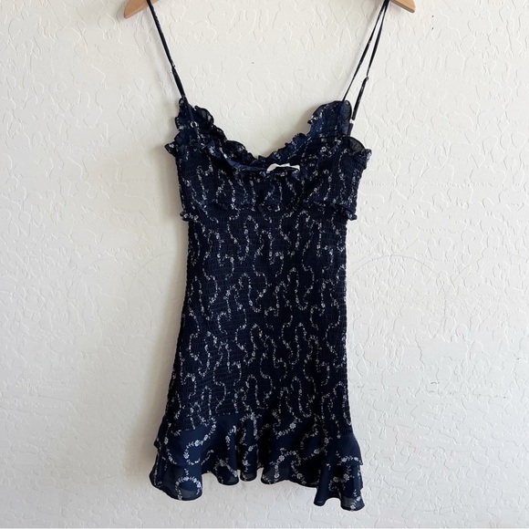 Likely Zephra Smocked Printed Mini Dress With Ruffle Hem - Picture 3 of 8